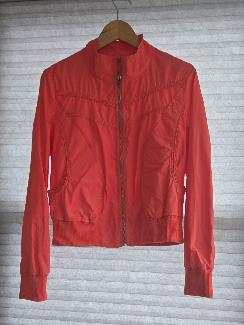 Olsen Coral Zip-Front Bomber Windbreaker Jacket